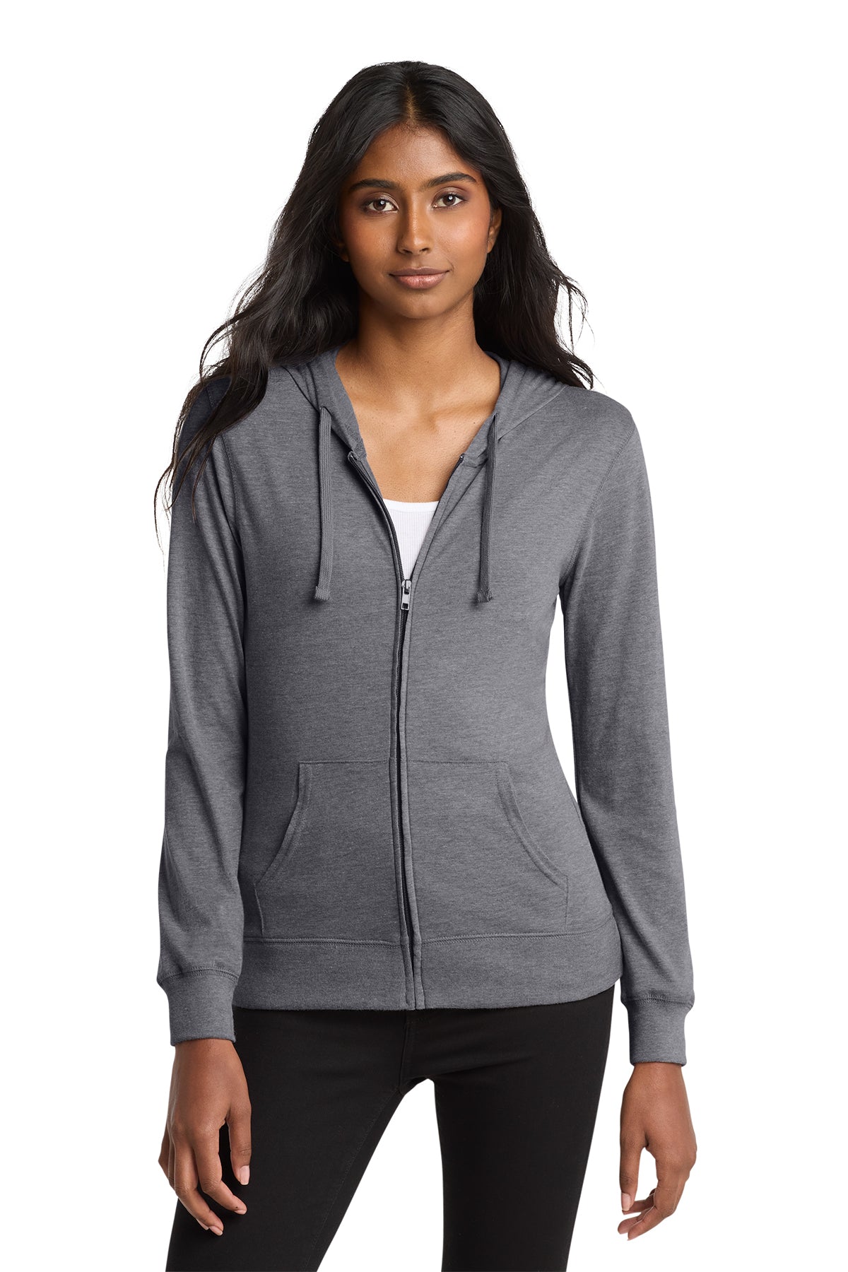 District ® Women’s Fitted Jersey Full-Zip Hoodie